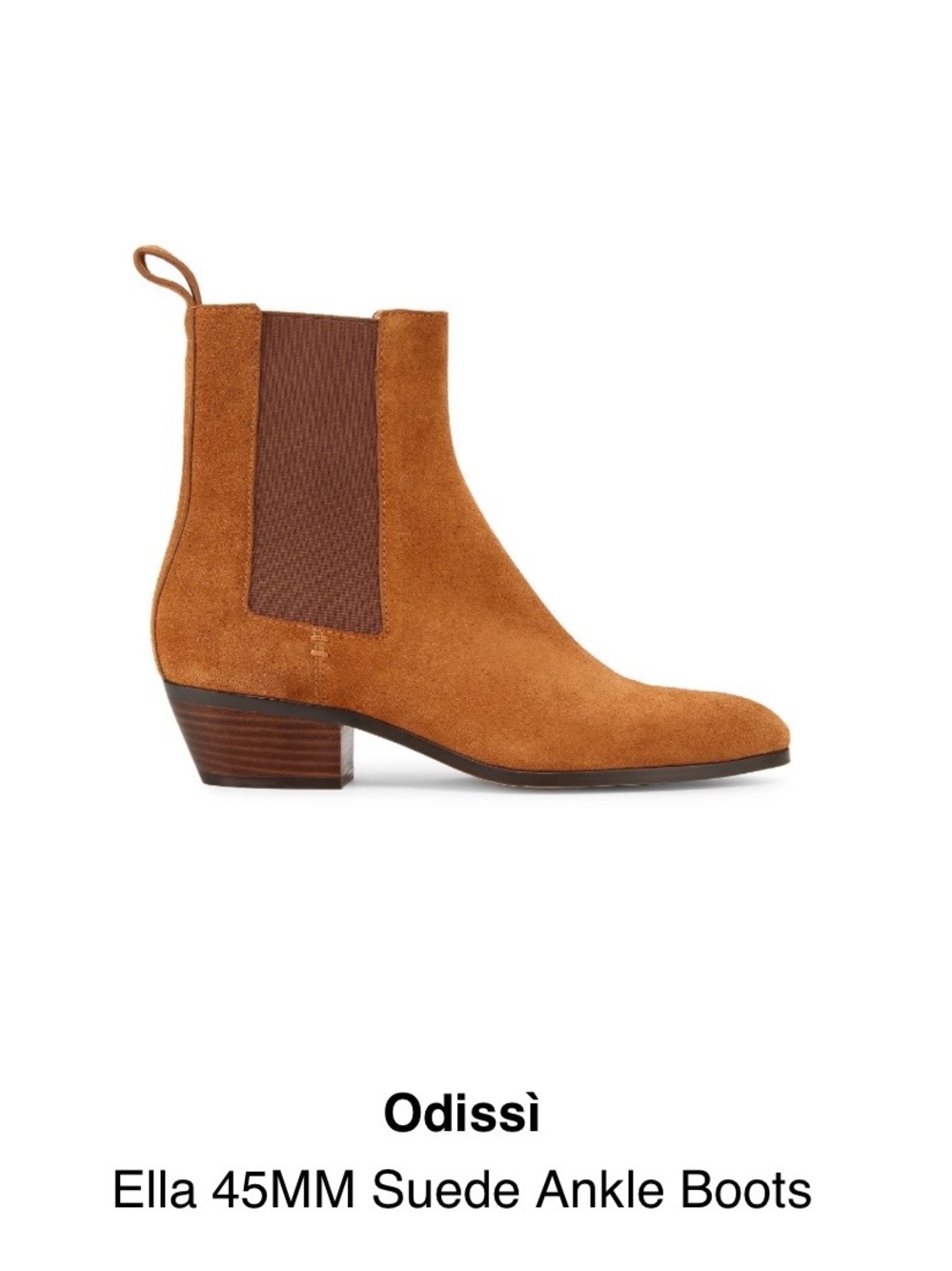 ISSI Suede Chelsea Ankle Boots in Cognac Brown